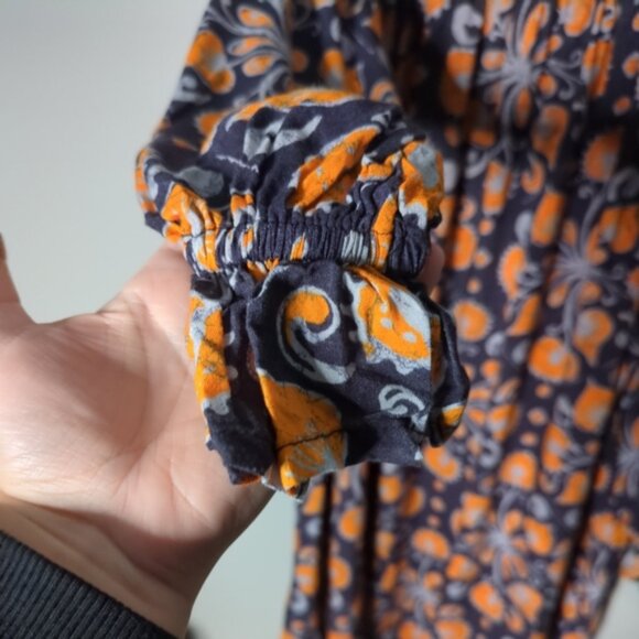 Anthropologie Porridge Darien Tunic Mini Dress Grey Blue Orange Smocked Size S - Picture 4 of 6